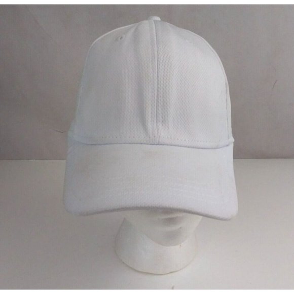 Solid White Unisex Embroidered Fitted Baseball Cap Size S/M - Picture 1 of 7